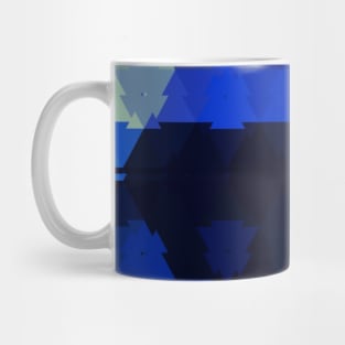 Blue Mosaic Mountain Landscape Mug